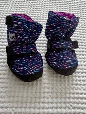 MEC Toaster Booties Insulated Baby Winter Boots Navy Abstract Print Size S
